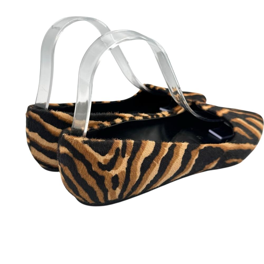 Gibson Latimer Ellie Tan & Black Tiger Print Calf Hair Pointed Toe Ballet Flats - Picture 10 of 12